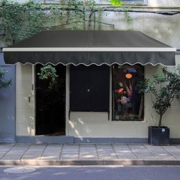 Patio markīze tumši pelēks poliestera audums ar savienojumu 3,6 x 3 m