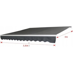 Patio markīze tumši pelēks poliestera audums ar savienojumu 3,6 x 3 m