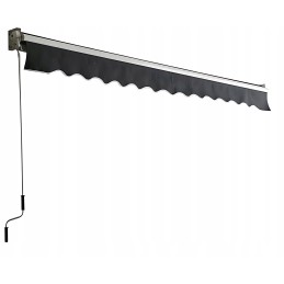 Terrace Awning Dark Gray Polyester Fabric with Joint 3.6 x 3 m
