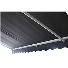 Patio markīze tumši pelēks poliestera audums ar savienojumu 3,6 x 3 m