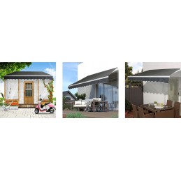 Patio markizės tamsiai pilkas poliesterio audinys su jungtimi 3,6 x 3 m