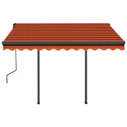 Rankomis susukta markizė su stulpais, 3x2,5 m, oranžinė/ruda