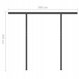 Rankomis susukta markizė su stulpais, 3x2,5 m, oranžinė/ruda