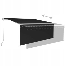 vidaXL Manual Retractable Awning with Curtain and LED 3.5x2.5 m Anthracite