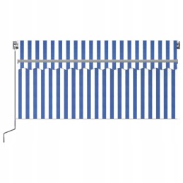vidaXL Manuāli izvelkama nojume ar aizkaru un LED 3 5x2 5 m