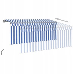 vidaXL Manual Retractable Awning with Curtain and LED 3.5x2.5 m
