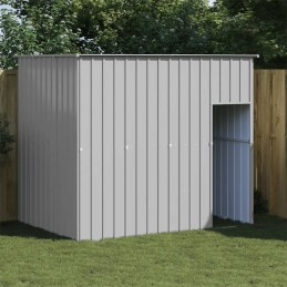 vidaXL koertemaja katusega helehall 214x153x181 cm teras