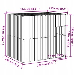 vidaXL koertemaja katusega helehall 214x153x181 cm teras