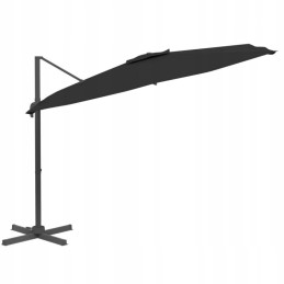 Rippuv vihmavari LED-iga, must, 400x300 cm