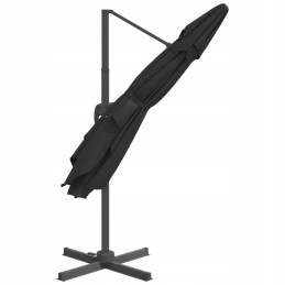Rippuv vihmavari LED-iga, must, 400x300 cm