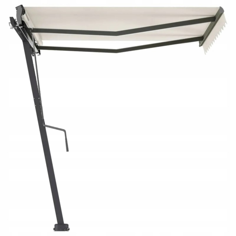 vidaXL Brīvi stāvoša Manual Retractable Markīze 300x250 cm Krēms