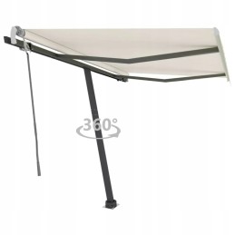 vidaXL Brīvi stāvoša Manual Retractable Markīze 300x250 cm Krēms