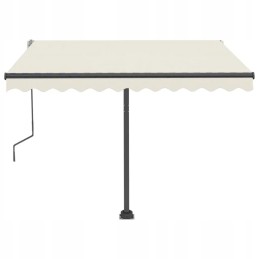 vidaXL Brīvi stāvoša Manual Retractable Markīze 300x250 cm Krēms