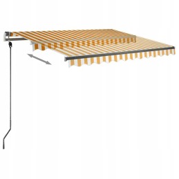 vidaXL brīvi stāvoša manuāla izvelkama nojume 300x250 cm dzeltenbalta