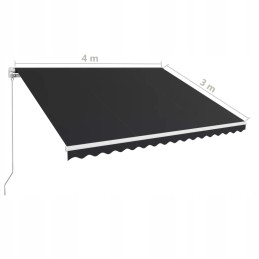 UV varikatusega markiis, 400x300cm, antratsiit + valge