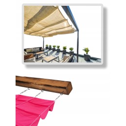 Izsoles priekšmets ir moderns ROMAN BLINDER, saules aizsargs un ūdensizturīgs, montēts uz 5 līnijām, ko ražo Steel Plast Sport.