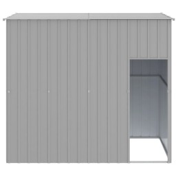 Kaetud koerakuut, helehall, tsingitud teras, 214x153x181 cm