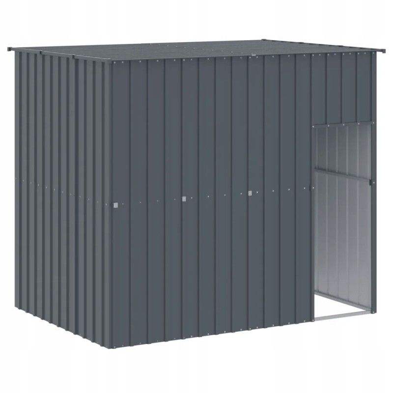Roofed dog house, universal, steel, anthracite, 214x153x181 cm