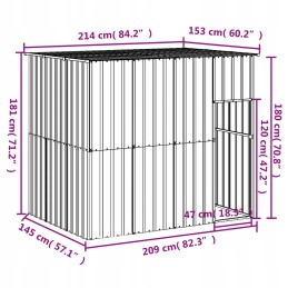 Roofed dog house, universal, steel, anthracite, 214x153x181 cm