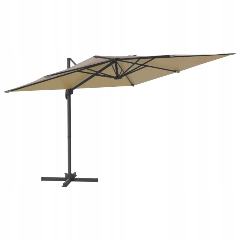 Hanging umbrella 400x300 cm, taupe, polyester