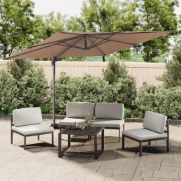 Hanging umbrella 400x300 cm, taupe, polyester