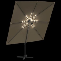 Hanging umbrella 400x300 cm, taupe, polyester