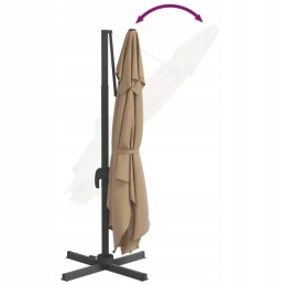Hanging umbrella 400x300 cm, taupe, polyester