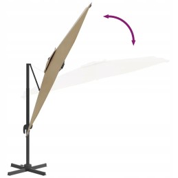 Hanging umbrella 400x300 cm, taupe, polyester