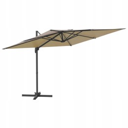 Pakabinamas skėtis su LED apšvietimu 400x300x268 cm, pilkai rudas