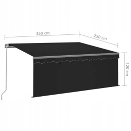 Āra alumīnija markīze ar LED apgaismojumu, 3,5x2,5m