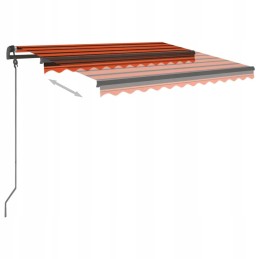 vidaXL Manual Retractable Awning with Poles 3x2 5 m Orange Brown