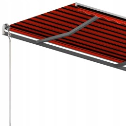 vidaXL Manual Retractable Awning with Poles 3x2 5 m Orange Brown
