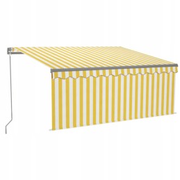 vidaXL käsitsi sissetõmmatav varikatus kardina ja LED-iga 3 5x2 5 m kollane valge