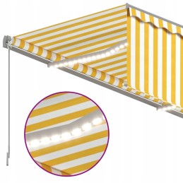 vidaXL rankinis ištraukiamas tentas su užuolaida ir LED 3 5x2 5 m geltona balta