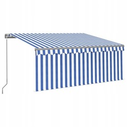Manually retractable awning with shading curtain and LED, 3x2.5 m