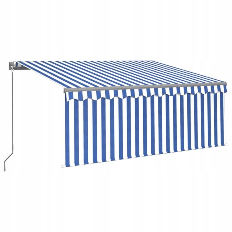 Manually retractable awning with shading curtain and LED, 3x2.5 m