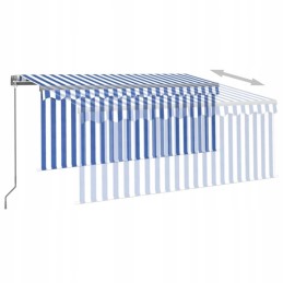 Manually retractable awning with shading curtain and LED, 3x2.5 m
