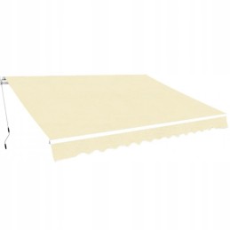 Manually retractable awning, 400 cm, cream