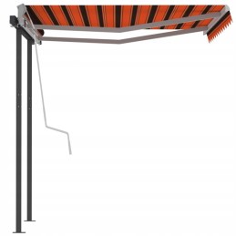 Ar roku velmēta nojume ar stabiem, 3x2,5 m, oranža/brūna