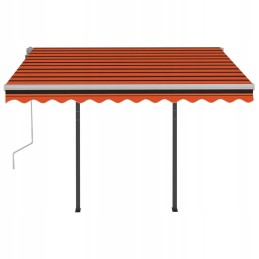 Käsitsi rullitud postidega markiis, 3x2,5 m, oranž/pruun