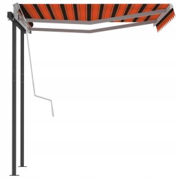Ar roku velmēta nojume ar stabiem, 3x2,5 m, oranža/brūna
