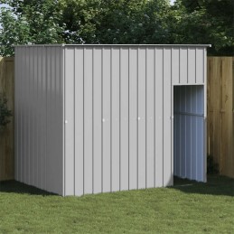 Dog house, with roof, light gray, 214x153x181 cm, steel