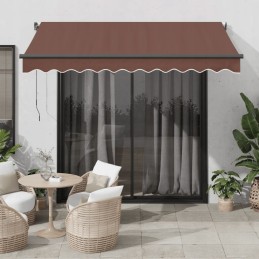 RÕDU TERASSI markiis Terrass Sissetõmmatav LED, pruun, 300x250 cm