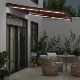 RÕDU TERASSI markiis Terrass Sissetõmmatav LED, pruun, 300x250 cm