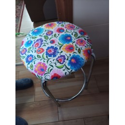 Cover for round stool with color - white color