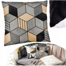 Pagalvės užvalkalas 45x45 sodo pagalvei, terasai, balkonui, minkšti, juodi lapai