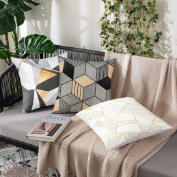 Pillowcase 45x45 for garden pillow, terrace, balcony, soft, leaves, black