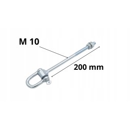 Swing hook, for swing with shackle m10 x 200 mm