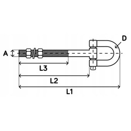 Swing hook with shackle m10 attachment