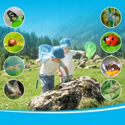 Tinklas drugeliams, vabzdžiams, žuvims, vaikams, teleskopinis tinklelis baseinui